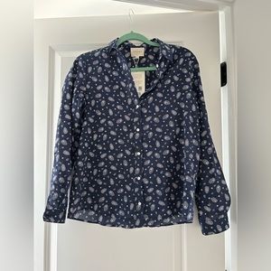 NWT Sezane Button Down in Bandana Bleu